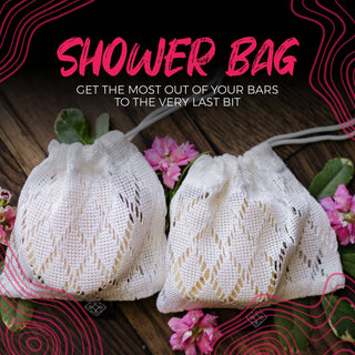 LIMITED White Shower Soap Bag | Bamboo Fabric
