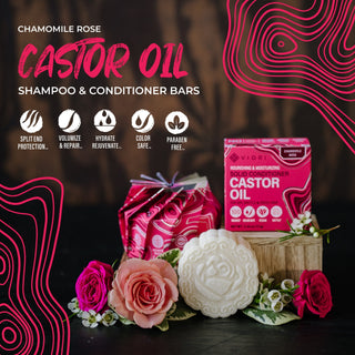 Castor Oil Shampoo Bar for Ultra-Hydrating | Chamomile Rose