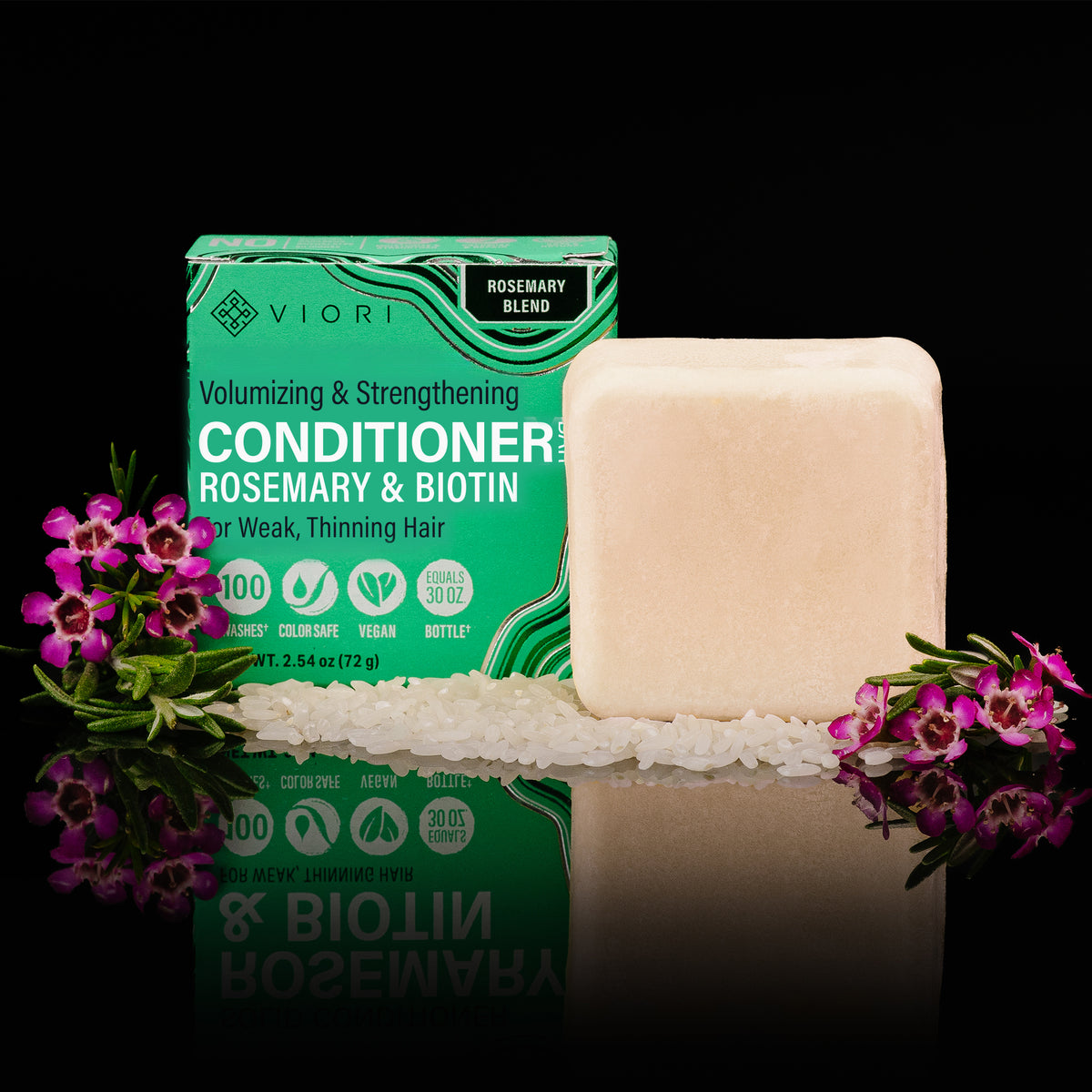 Rosemary Biotin Conditioner Bar – Thinning Hair | VIORI - VIORI Rice Water Hair Care