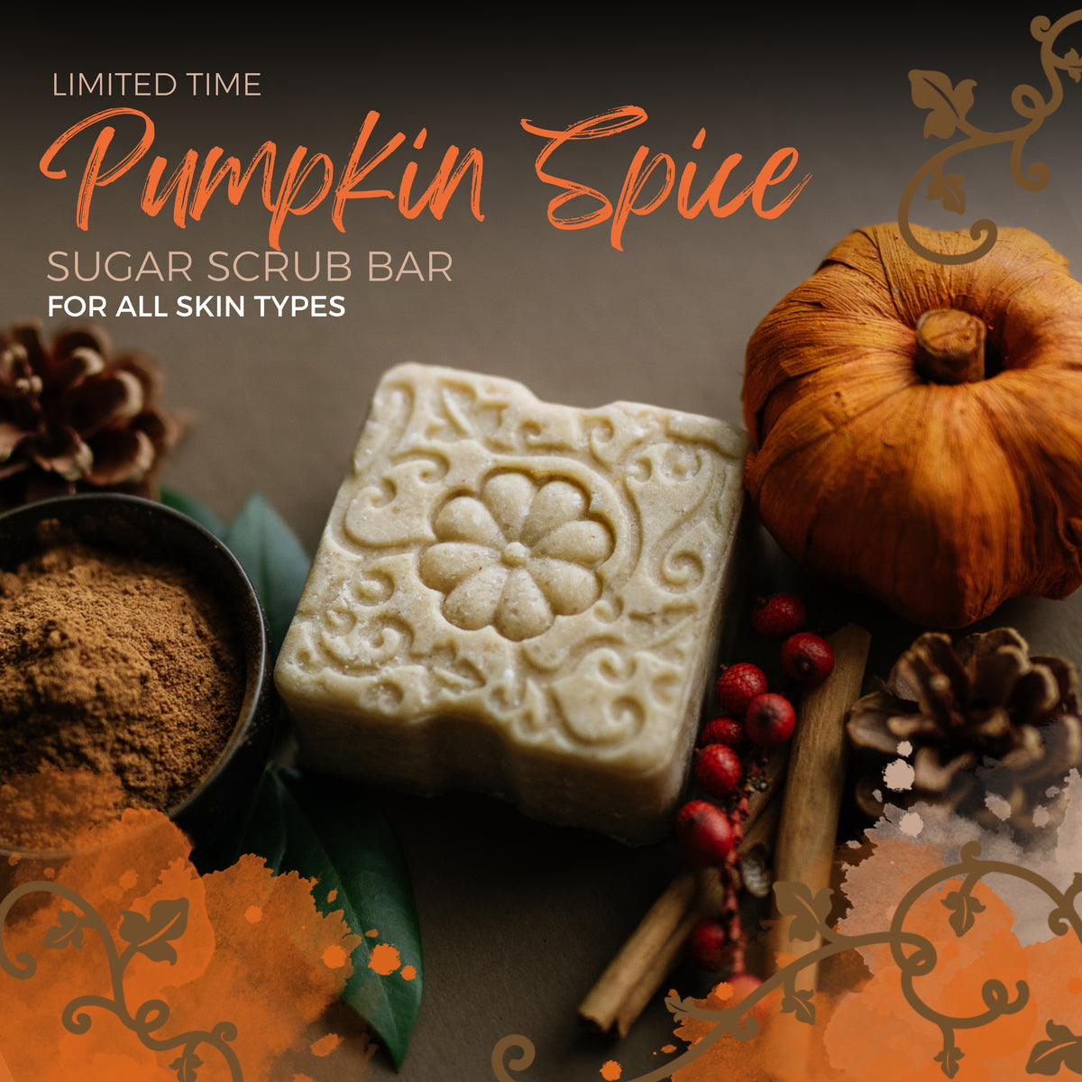 LIMITED Sugar Scrub Bar | Pumpkin Spice - angle 3