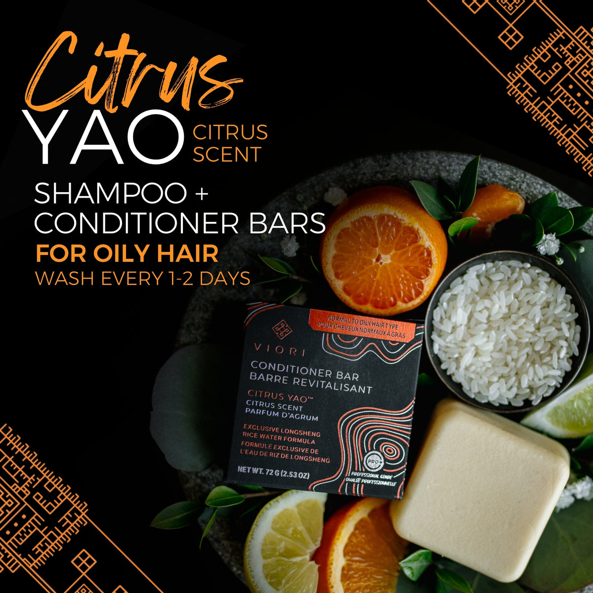 Clarifying Rice Water Conditioner Bar – Oily Hair | VIORI - angle 3