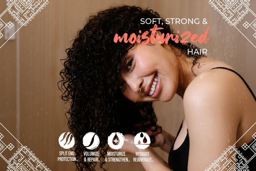 Damaged frizzy hair — before and after