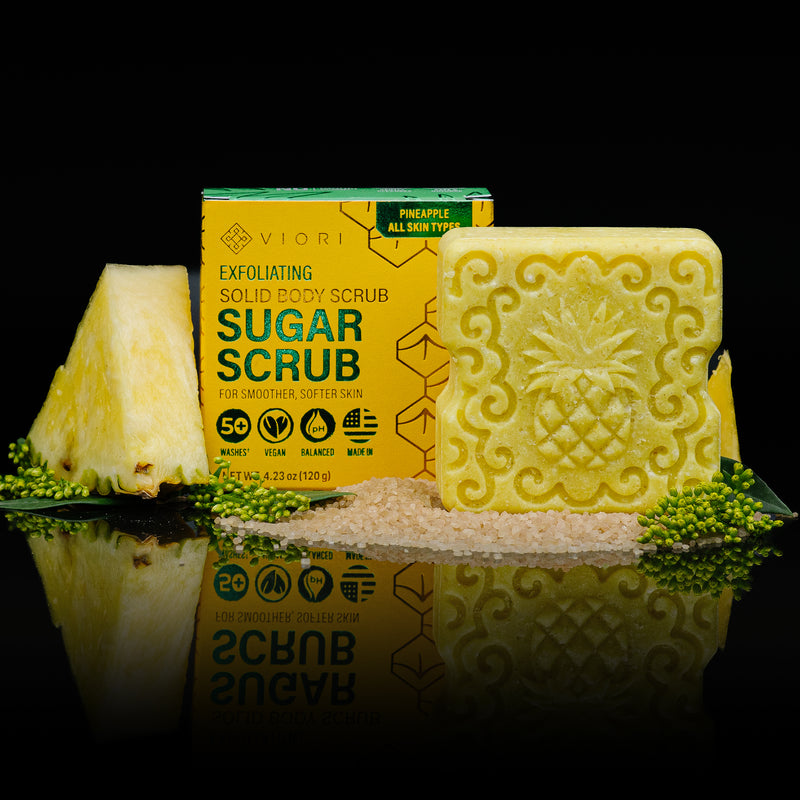 Pineapple Sugar Scrub Bar – Brightening | VIORI - VIORI Rice Water Hair Care