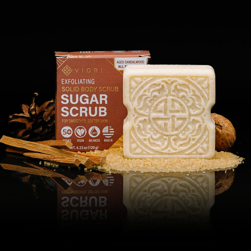 Men's Sandalwood Sugar Scrub Bar | VIORI - VIORI Rice Water Hair Care