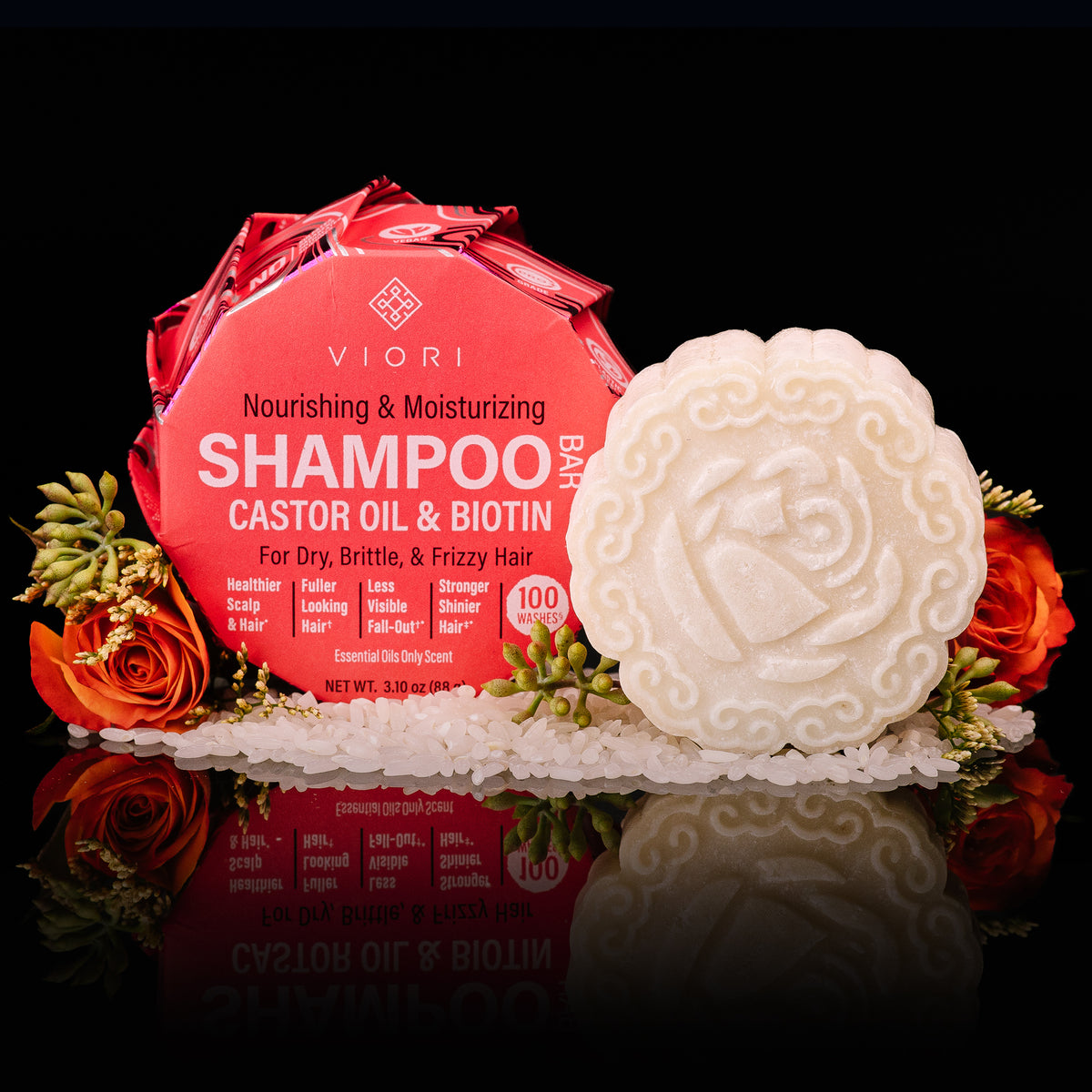 Castor Oil Shampoo Bar – Brittle & Dry Hair | VIORI - VIORI Rice Water Hair Care