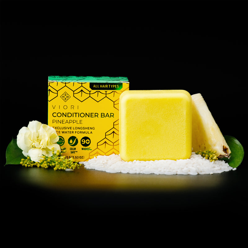 LIMITED Pineapple Conditioner Bar for All Hair Types - VIORI Rice Water Hair Care