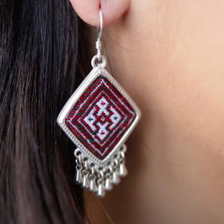 LIMITED Red Yao Embroidered Earrings