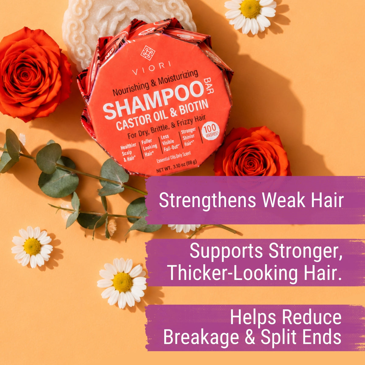 Castor Oil Shampoo Bar – Brittle & Dry Hair | VIORI