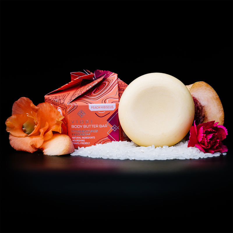 LIMITED Peach Hibiscus Body Butter Bar | VIORI - VIORI Rice Water Hair Care