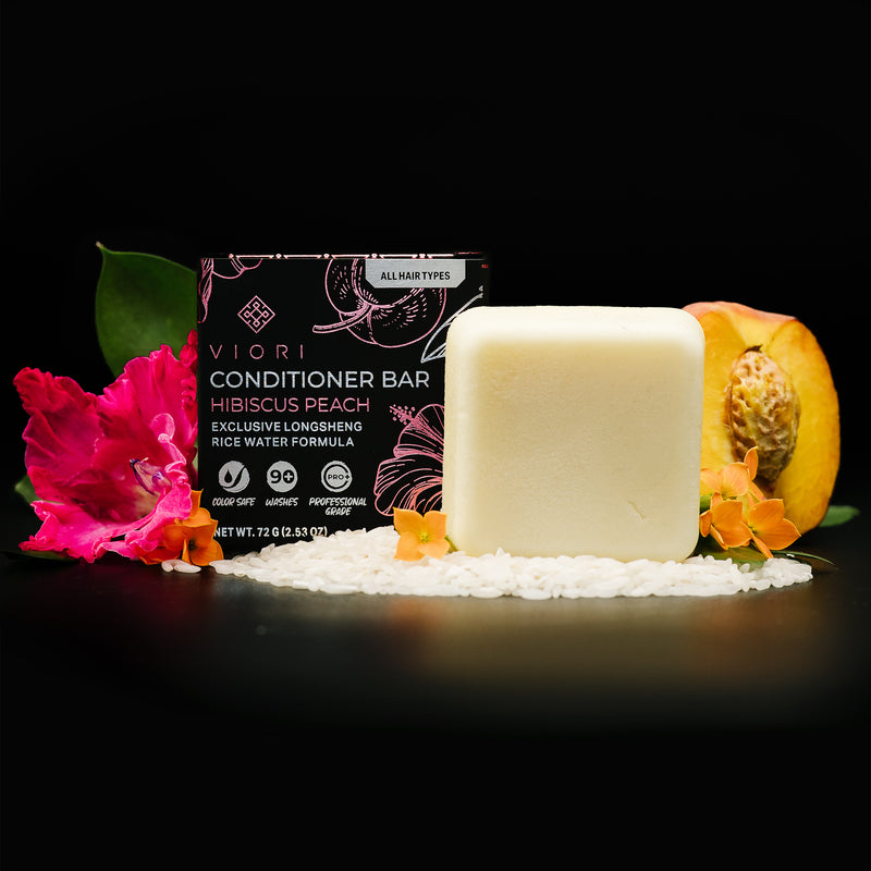 EXCLUSIVE Hibiscus Peach Conditioner Bar - VIORI Rice Water Hair Care