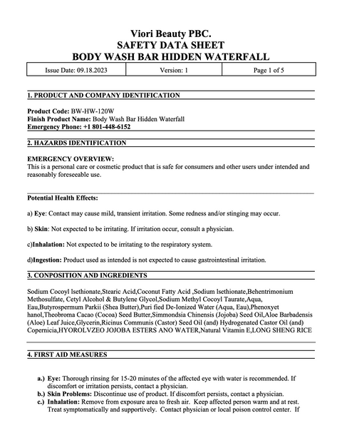 Body wash bar hidden waterfall page 1