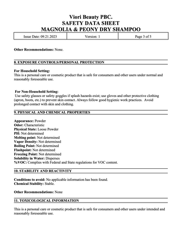 Hidden waterfall conditioner bar MSDS page 2