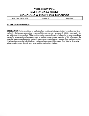 Hidden waterfall conditioner bar MSDS page 4